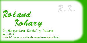 roland kohary business card
